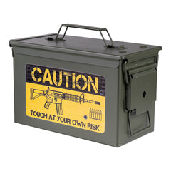 Ladă Munitie 50 Cal. - Caution Risk Verde - Stocare Tactică Profesională