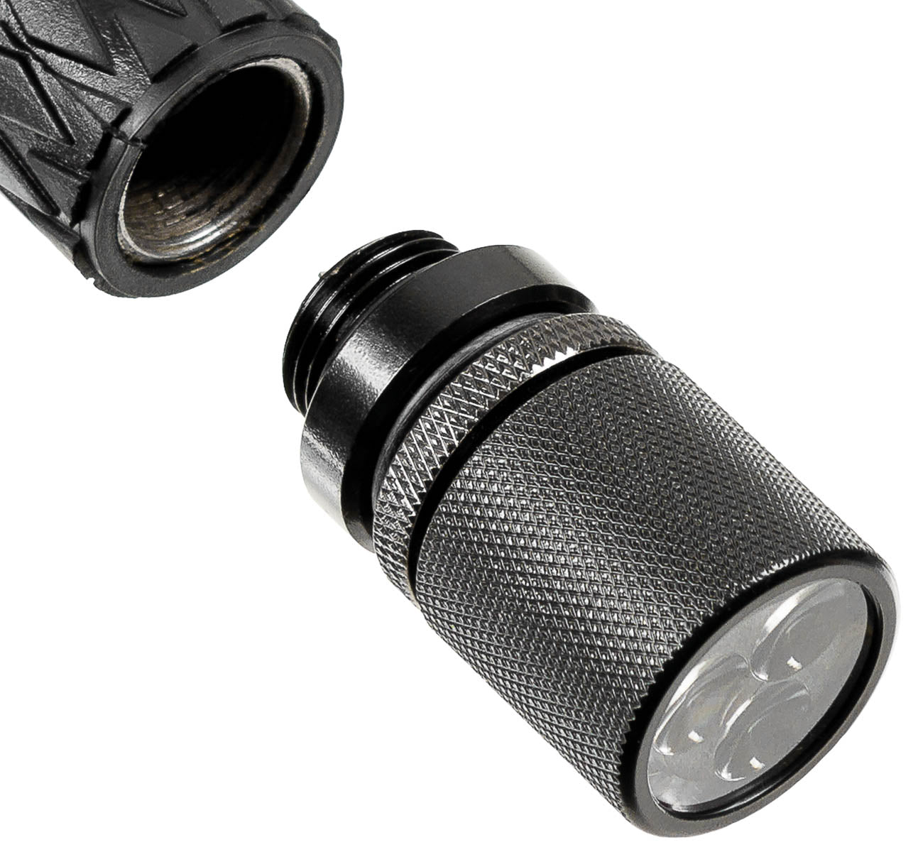 Lampă Baston Schlagstock Negru MFH - Corp Aluminiu, 3 LED-uri