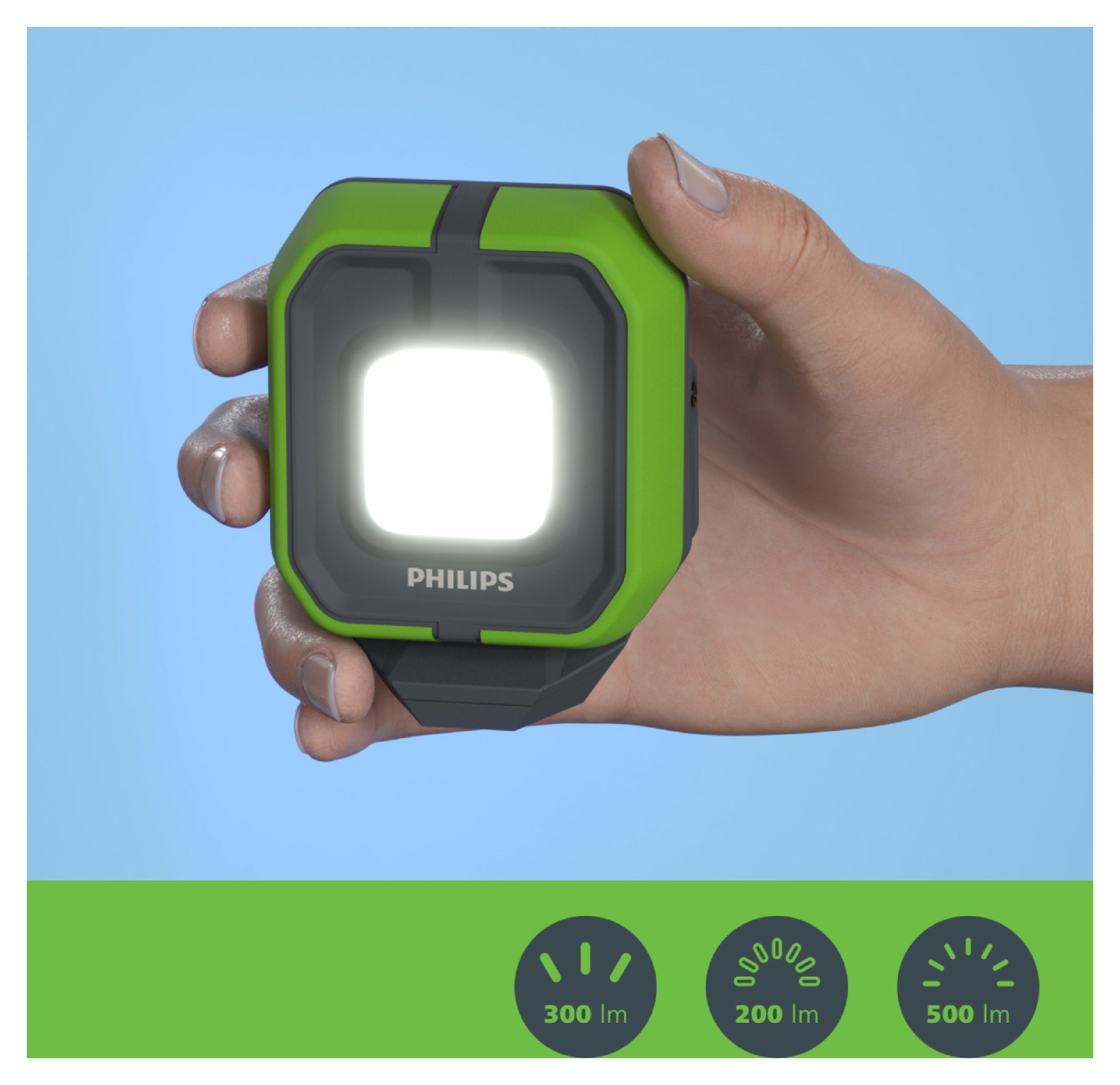 Lampă de Lucru LED Xperion 3000 Flood mini Philips - Compactă, Reîncărcabilă