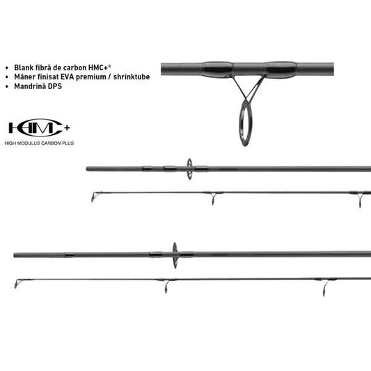 Lansetă Crap Black Widow XT Carp Daiwa - 3.60m, 3.5lbs, 2 Buc