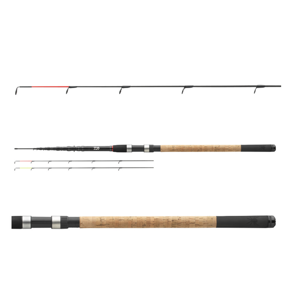Lansetă Feeder Daiwa 6+2 Tele Black - Putere 100g, 3.30m - 2