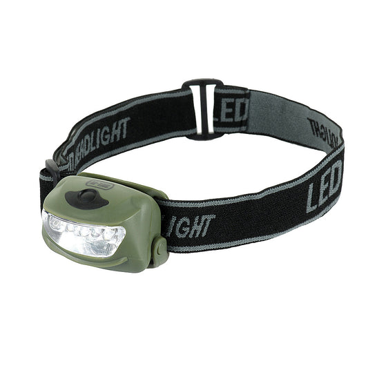 Lanternă Frontală 4+1 LED M-Tac - Olive, Moduri Multiple