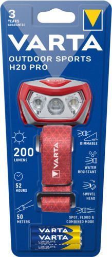 Lanternă Frontală LED Dimabilă Varta H20 Pro - 200Lm, 52h, IPX4 - 3