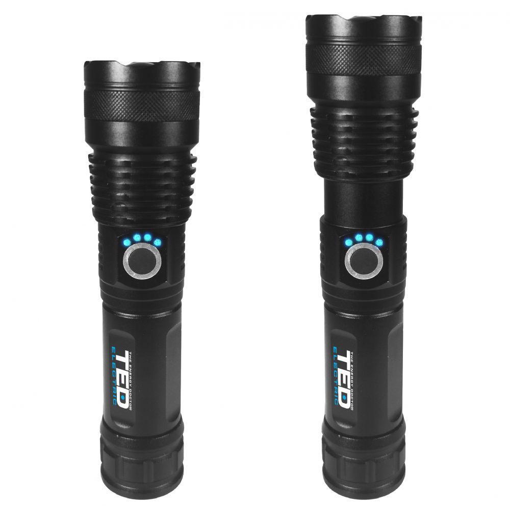 Lanternă LED cu Acumulator & Zoom 1600lm TED TL-9136 - Compactă, Puternică - 10