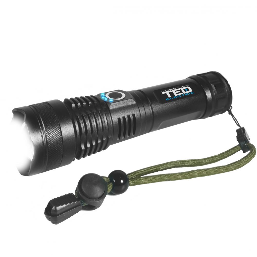 Lanternă LED cu Acumulator & Zoom 1600lm TED TL-9136 - Compactă, Puternică - 8