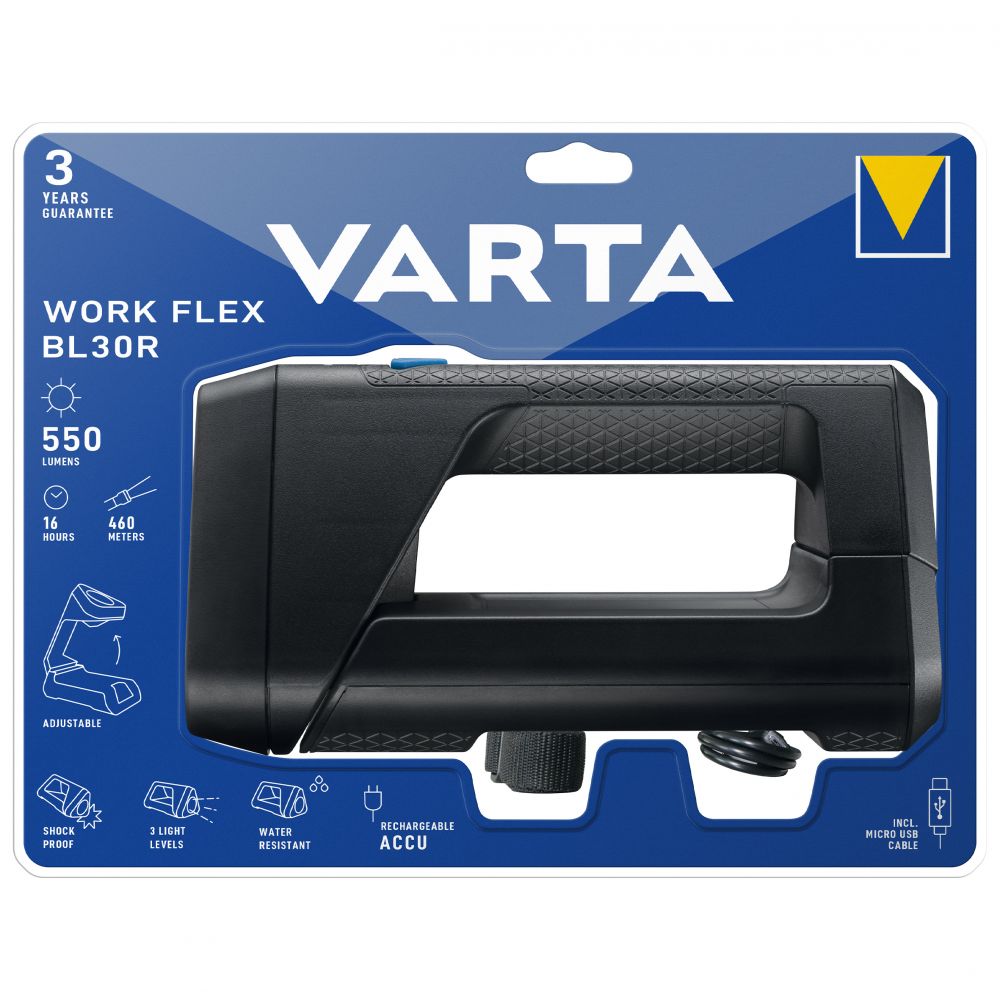 Lanterna LED Varta BL30R - 550lm, 430m, Acumulator, IPX4 - 3
