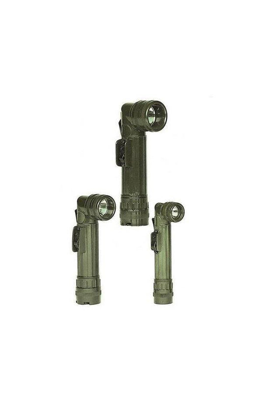 Lanternă Mil-Tec Anglehead US Mică – 2 x AA, Bec de Rezervă, Oliv