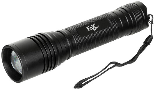 Lanternă Tactică "Security" Negru FoxOutdoor - Corp Aluminiu, Rezistentă Șocuri