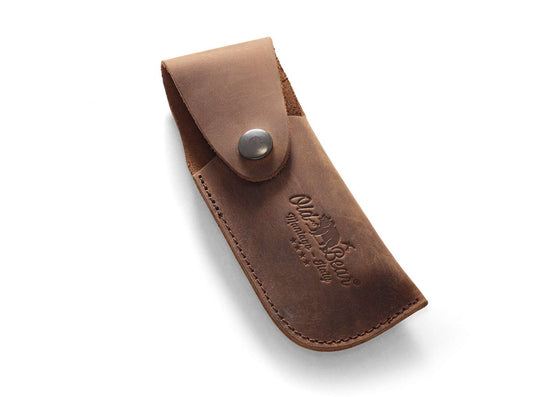 Leather Pouch Large Old Bear- Piele Naturală, Închidere cu Capsă