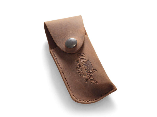 Leather Pouch Small Old Bear- Pouch din Piele, Inchidere cu Capsa