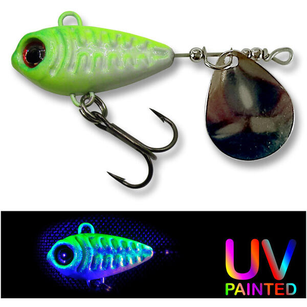 Linguriță Berti Spinner Skeletonik Pro - Atracție Maximă, White/Chartreuse