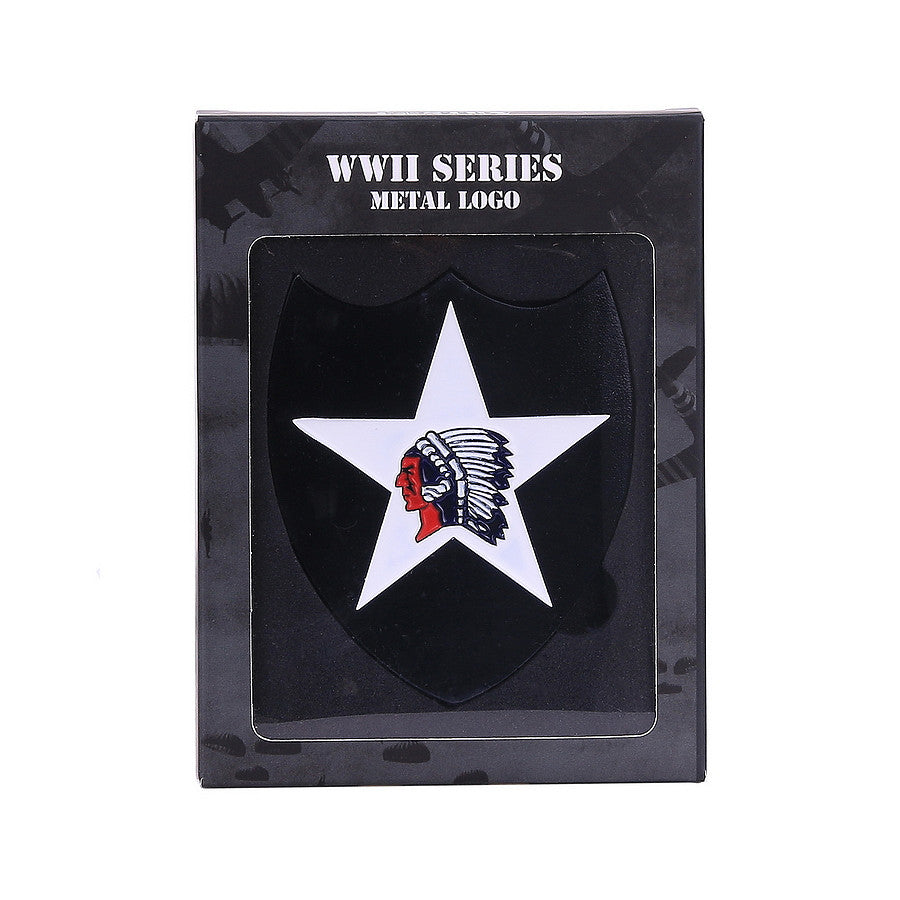 Logo Metalic 2nd Infantry Division nvt Fostex - Autenticitate Istorică Premium