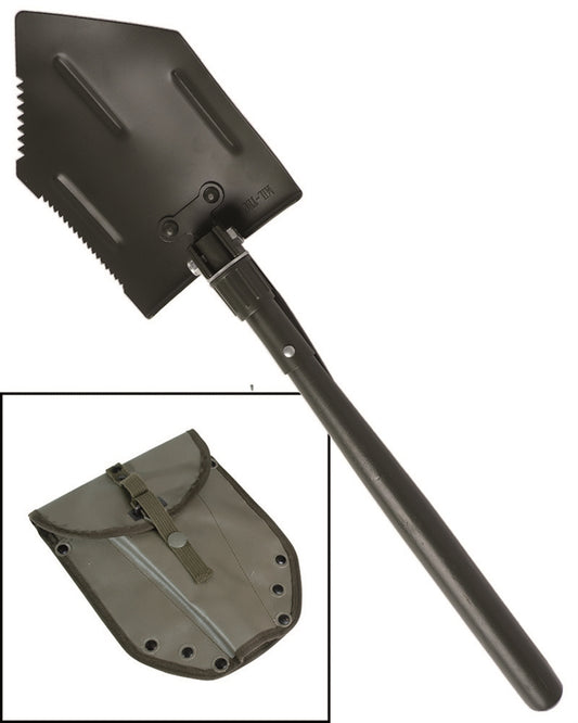 Lopată Pliabilă Mil-Tec – Mâner din Lemn, 66 cm, Oliv