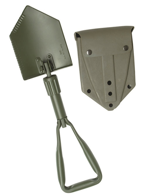Lopată Pliabilă Mil-Tec Trifold BW cu Husă – Oțel, Mâner din Aluminiu, Oliv
