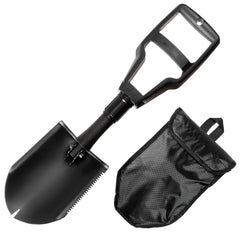 Lopată Pliabilă US cu Mâner Plastic, 3 Secțiuni Negru MFH - Lama Zimțată, Pliabilă