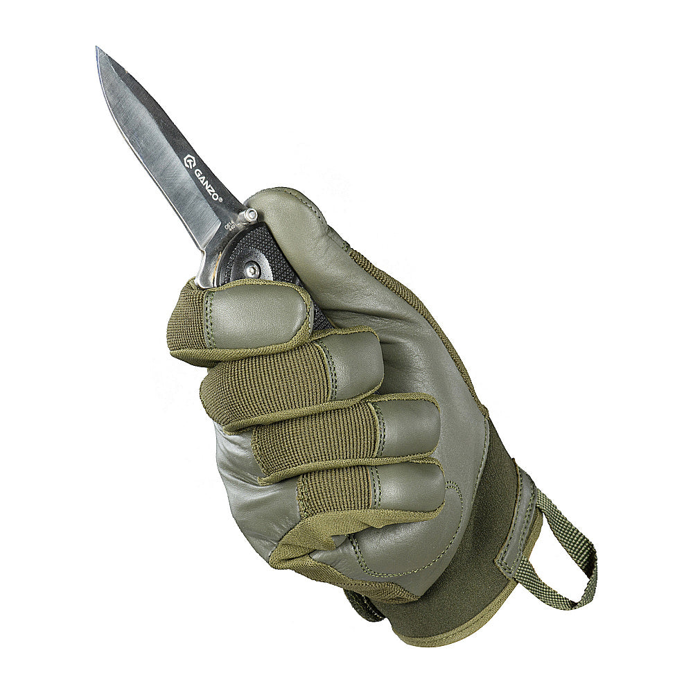 Mănuși Tactice Police Gen.2 M-Tac - Olive, Piele și Sintetic