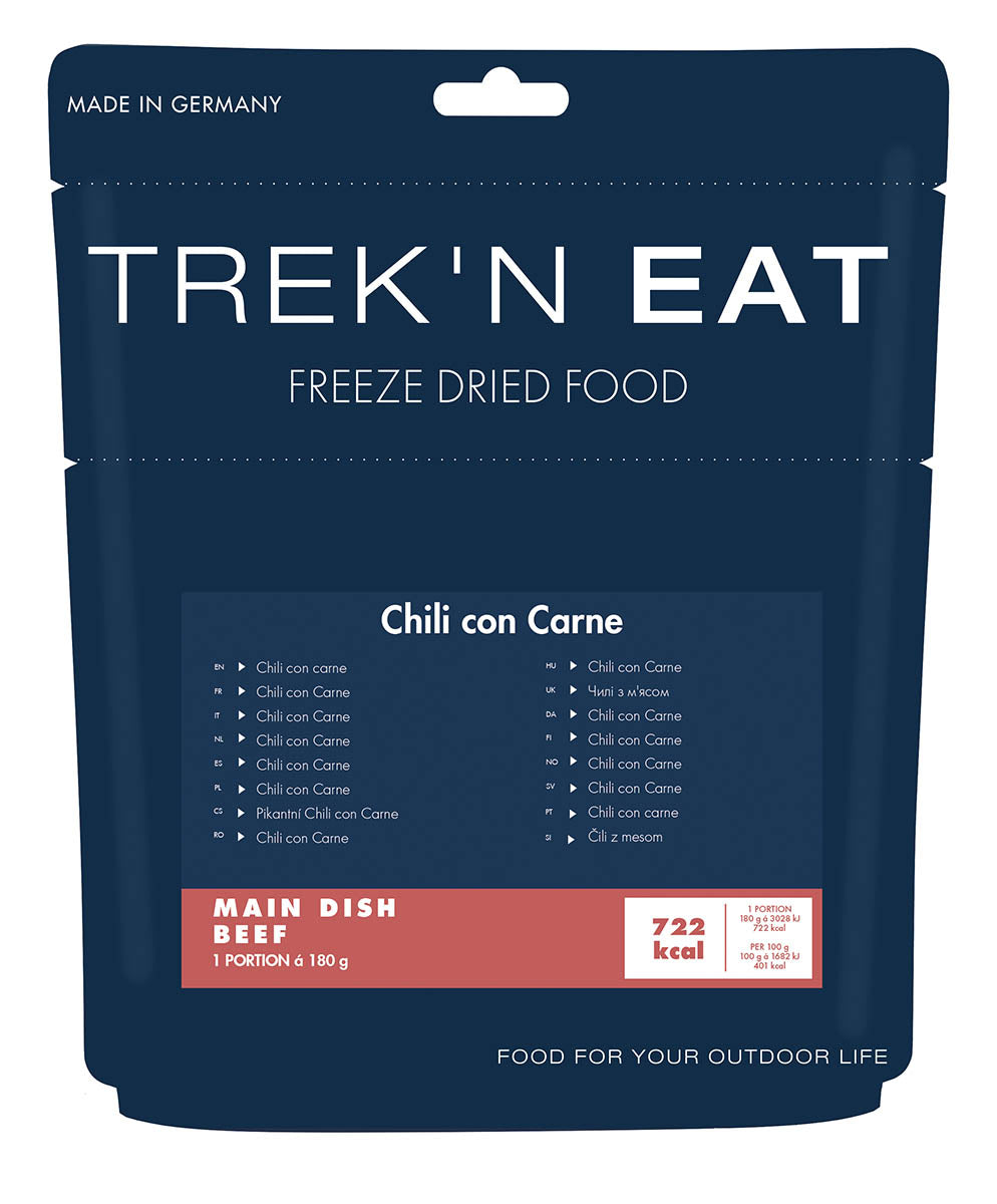 Mâncare deshidratată Chili con Carne TrekNEat - 12% Carne Vită, Preparare Rapidă