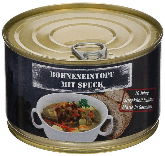 Mâncare la conservă Tocană de fasole cu șuncă MFH - 400g, Fără Gluten