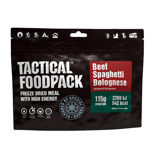 Mâncare Tactică Beef Spaghetti Bolognese 115g Tactical Foodpack - Energie Esențială Rapidă