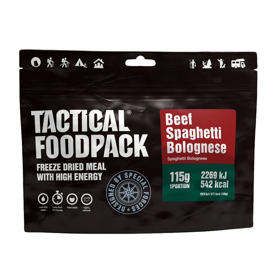 Mâncare Tactică Beef Spaghetti Bolognese 115g Tactical Foodpack - Energie Esențială Rapidă