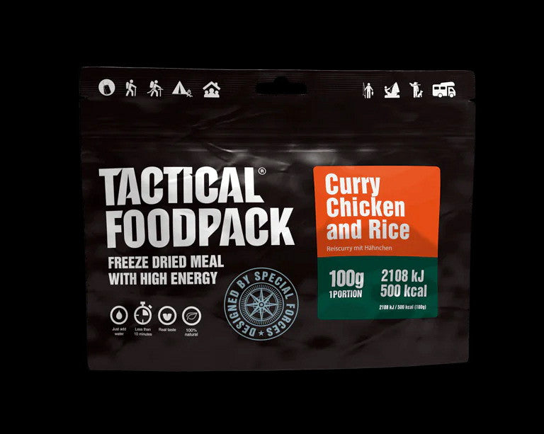 Mâncare Tactica Curry Chicken and Rice 100g Tactical Foodpack - Energie Rapidă și Gust Autentic