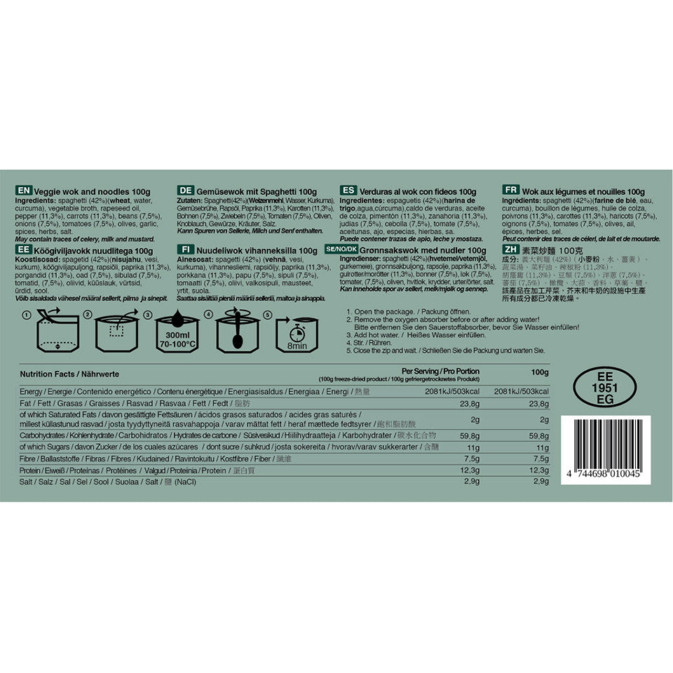 Mâncare Tactica Veggie Wok and Noodles Tactical Foodpack - Energie Robustă Rapidă