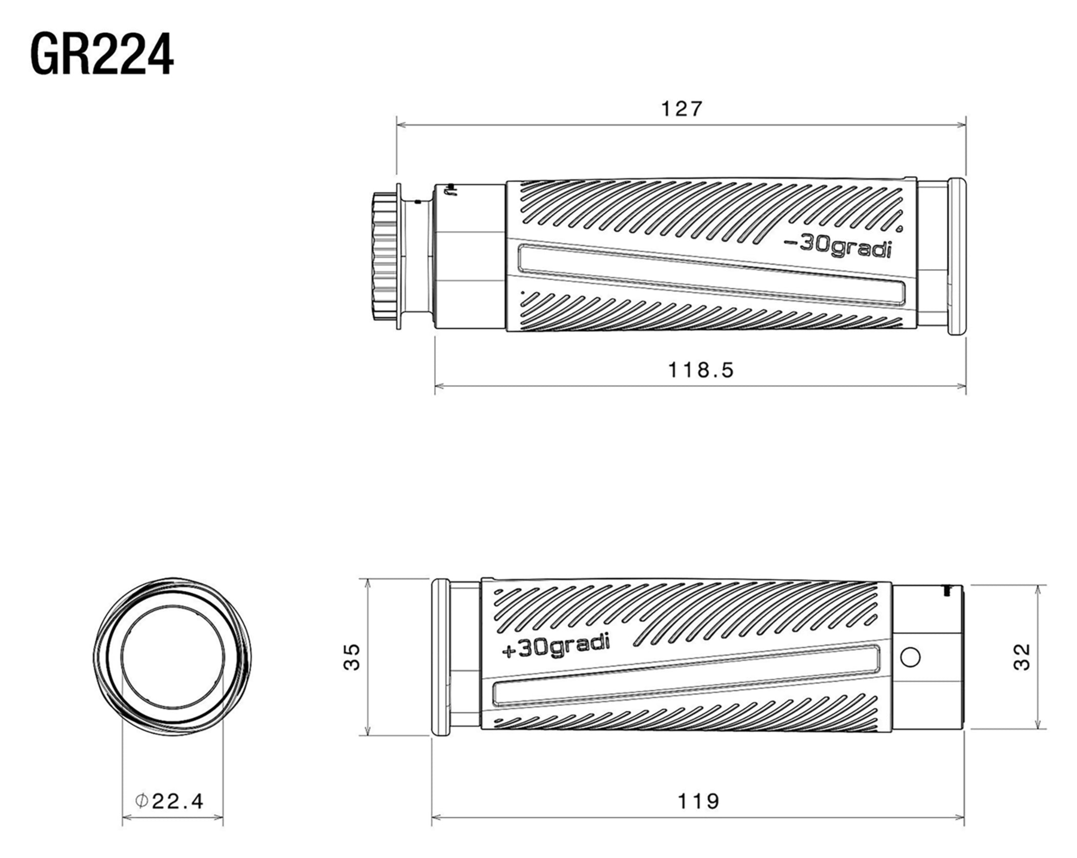 Manșoane Ghidon "30Gradi" Rizoma - Ergonomie Inovatoare 22mm