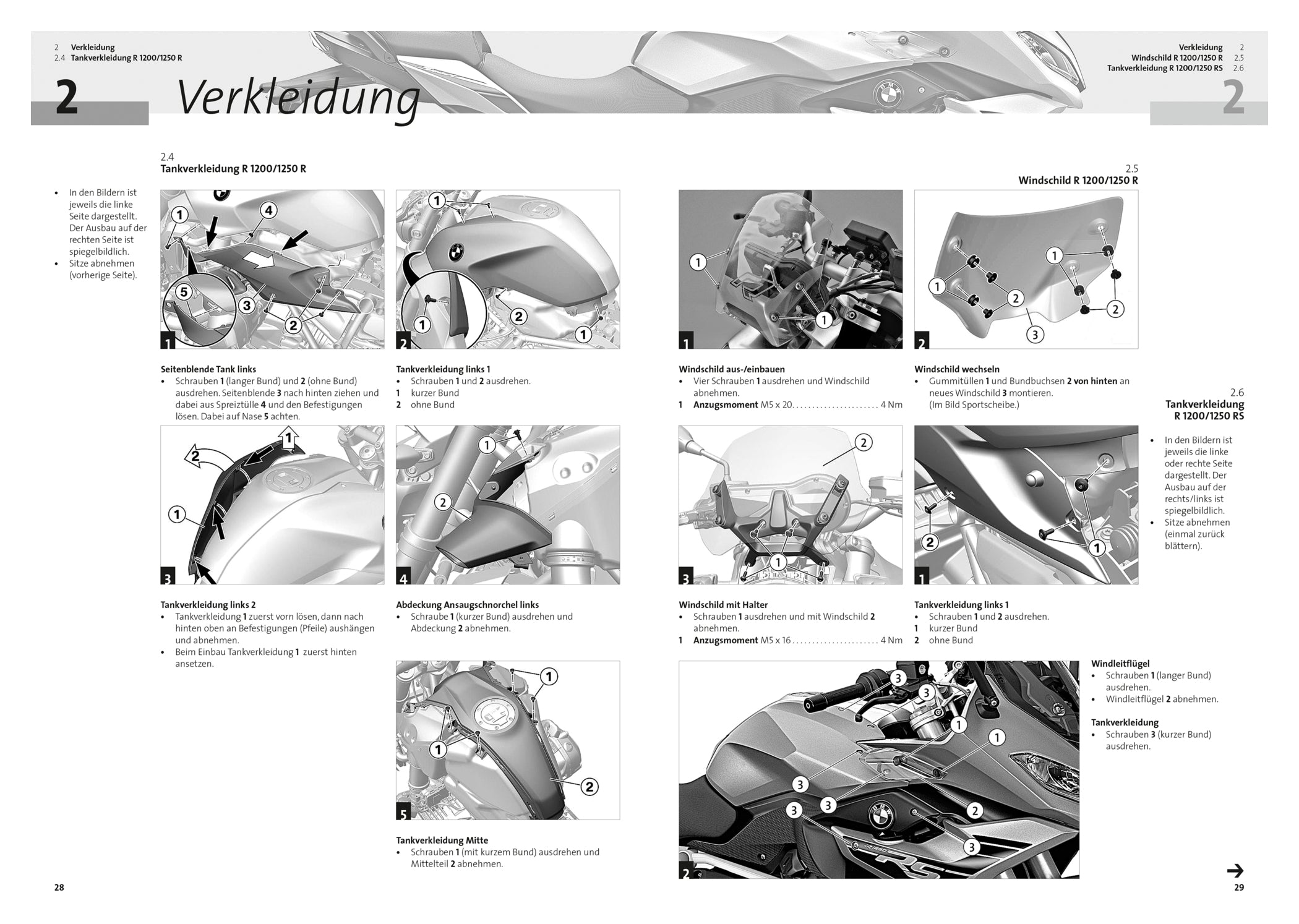 Manual Reparații BMW R1200/R1250R/RS motopool - Detaliat, Ilustrat