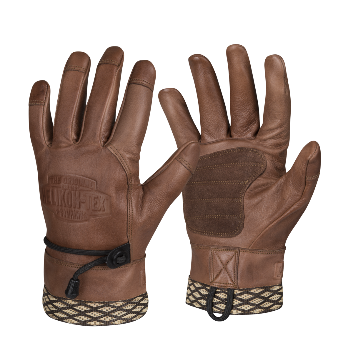 Mănuși Bushcraft Helikon-Tex Woodcrafter din Piele Bovidă Maro U.S.