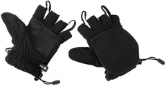 Mănuși Convertibile Fleece Negru MFH - Degete Pliabile, 100% Poliester