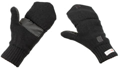 Mănuși Convertibile Tricotate Negru MFH - 3M™ Thinsulate™, Palme Întărite