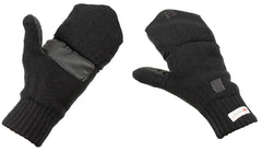 Mănuși Convertibile Tricotate Negru MFH - 3M™ Thinsulate™, Palme Întărite