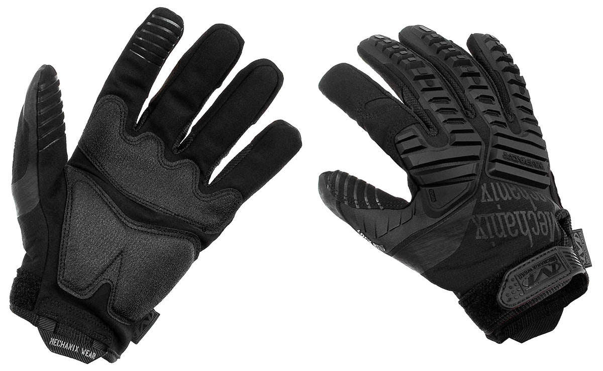 Mănuși cu degete M-Pact Negru Mechanix - Protecție Impact, Durabilitate