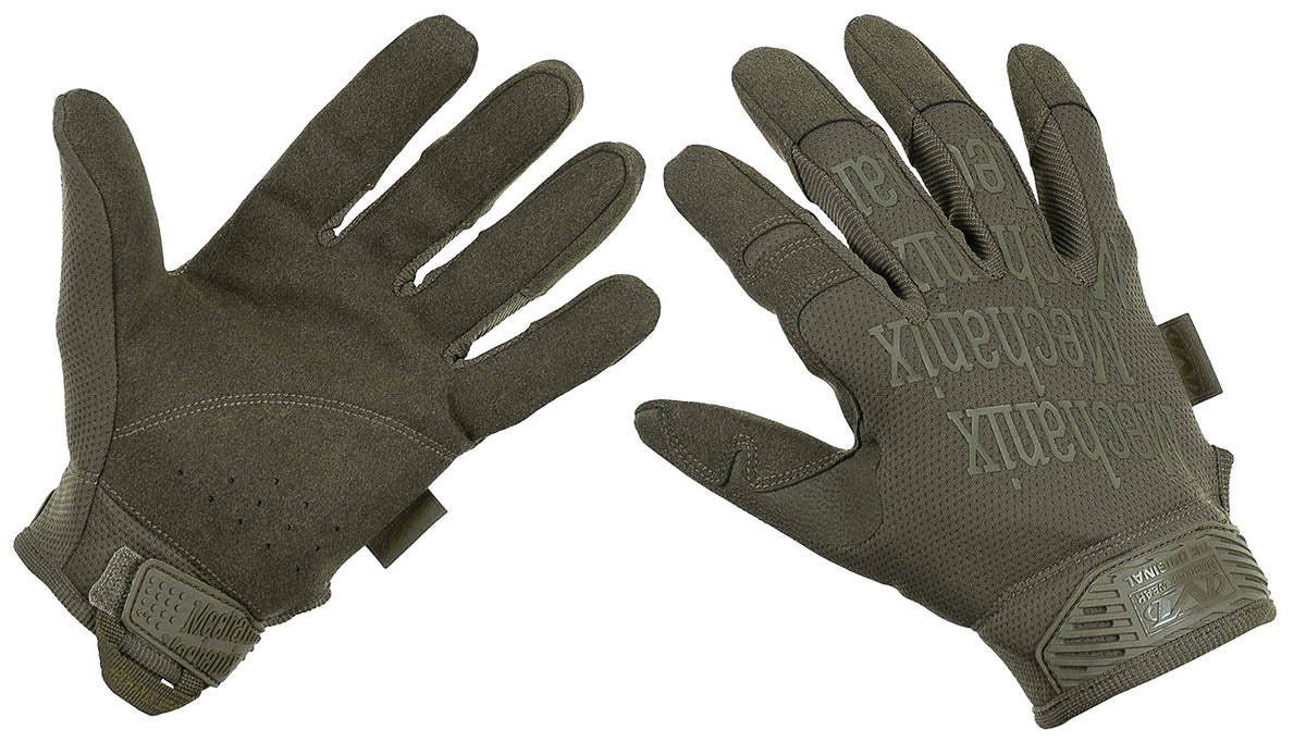 Mănuși cu degete Original Oliv Mechanix - CoolPlus®, Palma Piele Sintetică