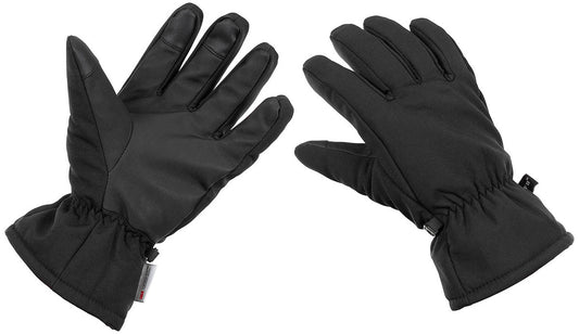 Mănuși cu degete Softshell 3M Thinsulate Negre MFH - Antivânt, Hidrorepelente
