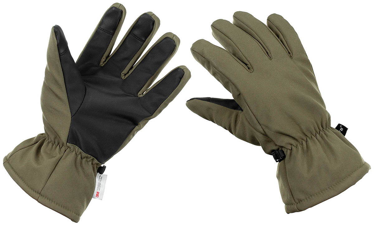 Mănuși cu degete Softshell 3M™ Thinsulate™ Oliv MFH - Antivânt, Hidrofuge