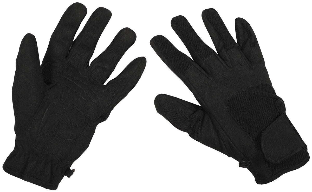 Mănuși cu degete Worker light Negre MFHProfessional - Palme Amara, Prindere Velcro