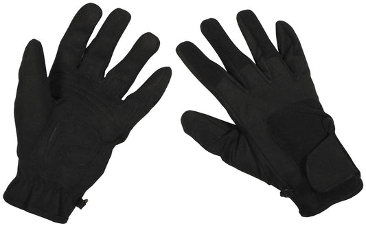 Mănuși cu degete Worker light Negre MFHProfessional - Palme Amara, Prindere Velcro