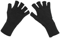 Mănuși Fără Degete Tricotate Negre MFH - Tricotaj Fin, 100% Acrilic