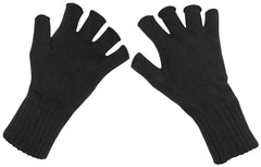 Mănuși Fără Degete Tricotate Negre MFH - Tricotaj Fin, 100% Acrilic