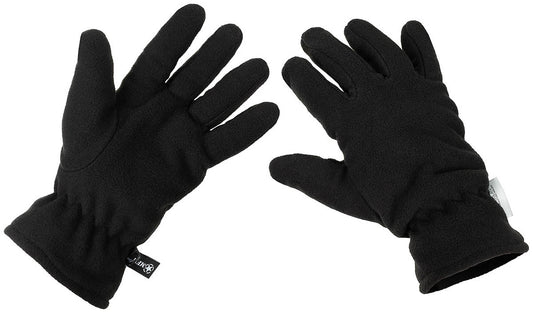 Mănuși Fleece cu Degete Negre MFH - Izolație Thinsulate™, Șnur Elastic
