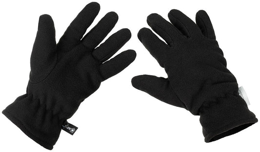 Mănuși Fleece cu Degete Negre MFH - Izolație Thinsulate™, Șnur Elastic