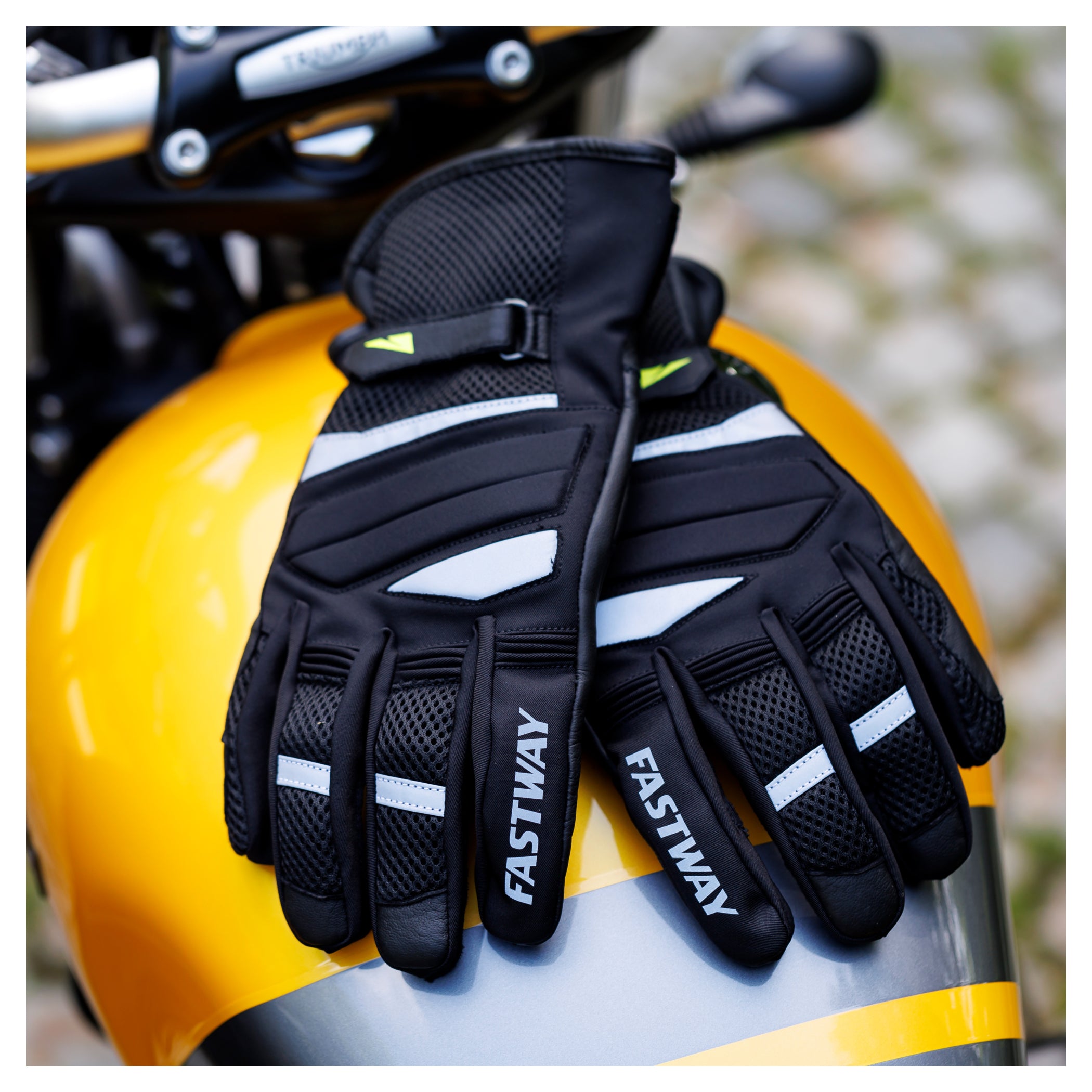 Mănuși Moto H-2204 Fastway - Vară, Ventilație, Piele