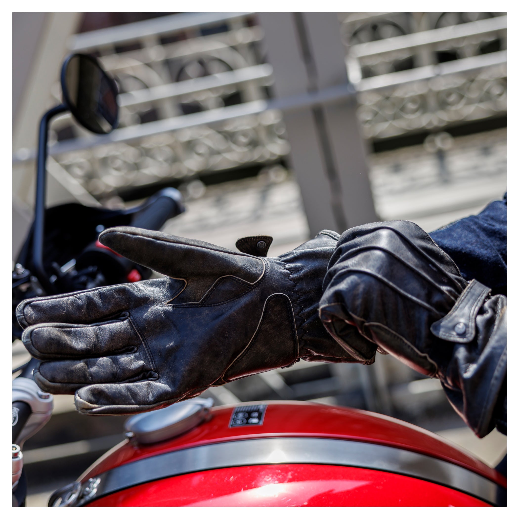 Mănuși Moto Piele Louis DL-GM-12 Maro - Stil Clasic Vintage
