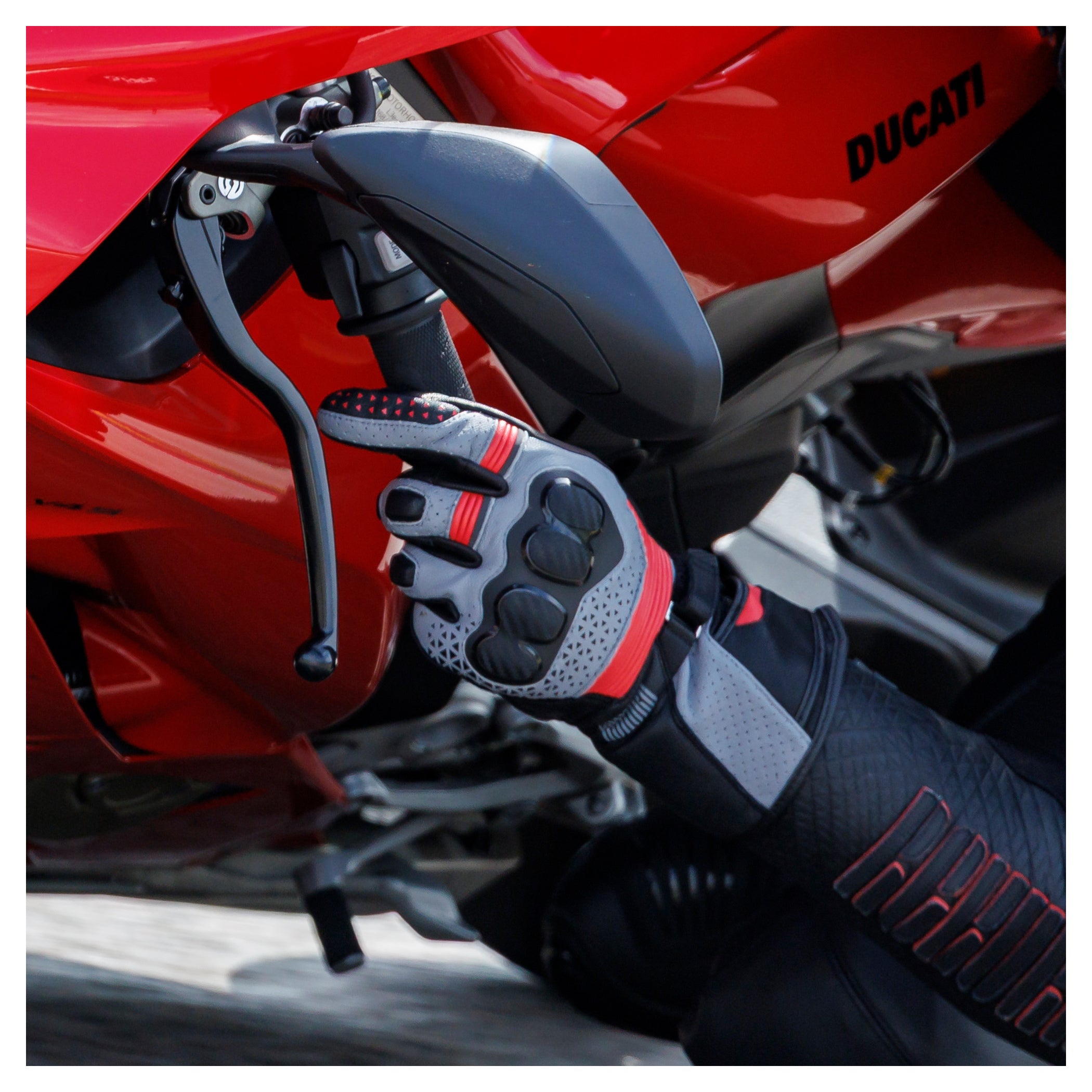 Mănuși Moto Sport Rekurv C-13.08 - Piele, Protecții Carbon