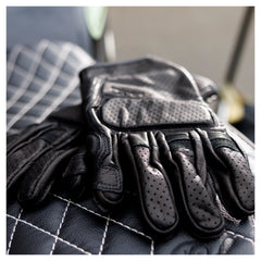 Mănuși Moto Vară Louis DL-GM-4 - Piele Perforată, Protecții Knuckle