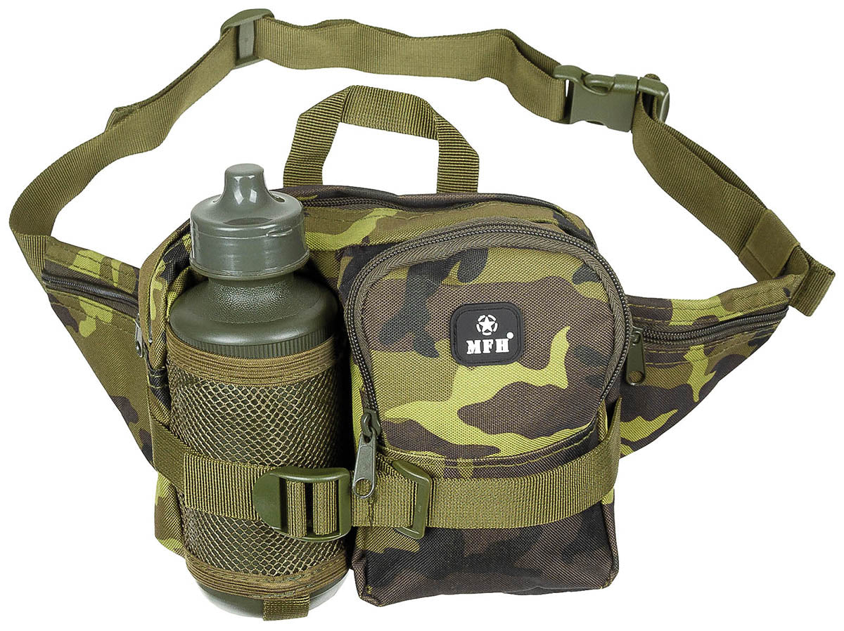 Marsupiu cu Bidon M 95 CZ camo MFH - Curea ajustabilă, Compartiment principal cu fermoar