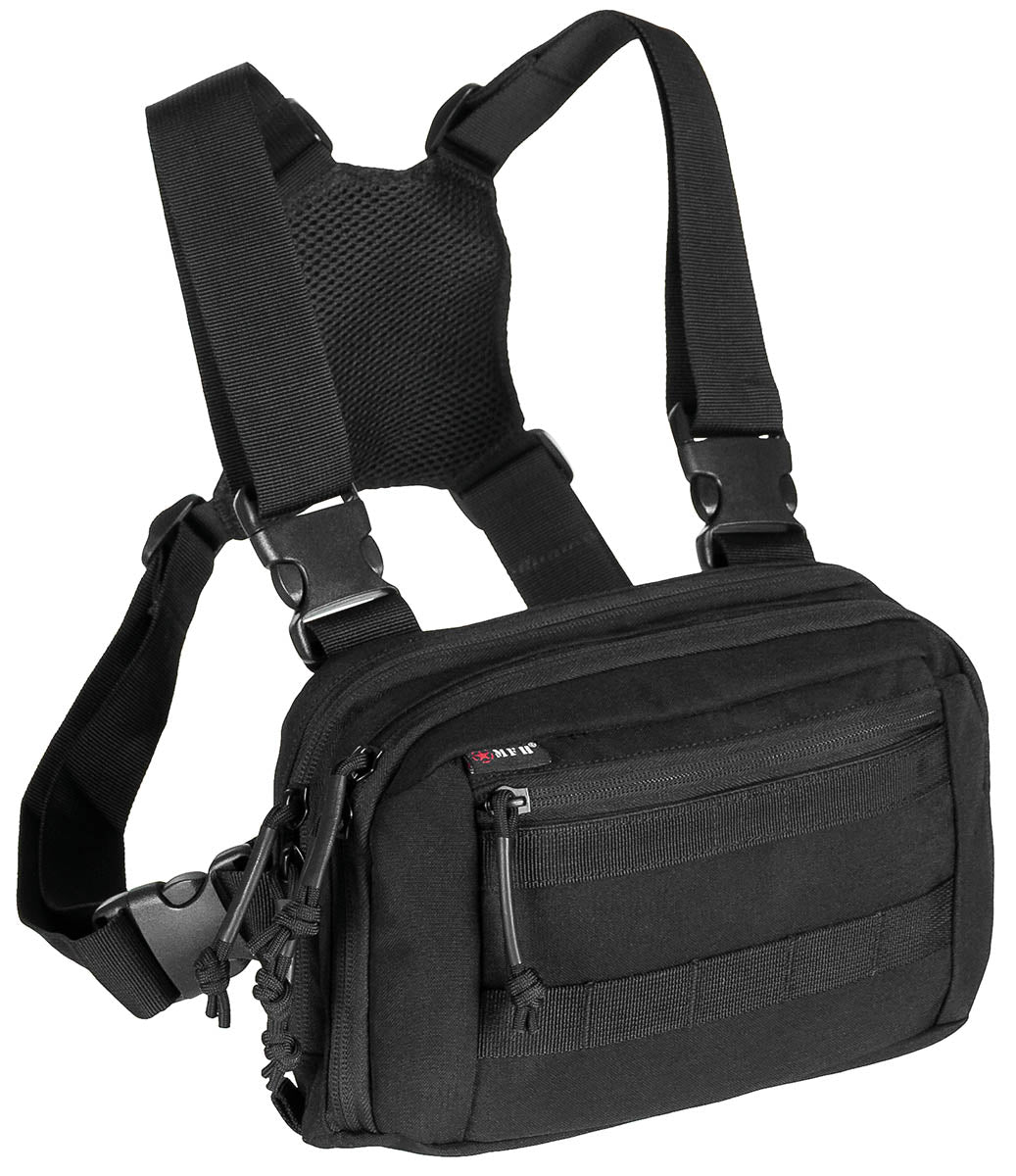 Marsupiu de Piept "Recon" Negru MFH - Acces rapid, Compatibil rucsac