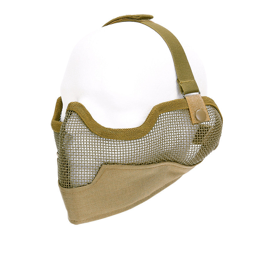 Mască Airsoft Protecție Facială Khaki - Siguranță Absolută pe Teren