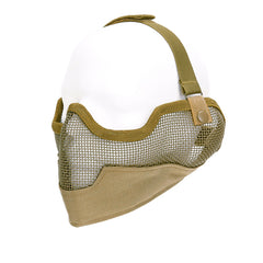 Mască Airsoft Protecție Facială Khaki - Siguranță Absolută pe Teren